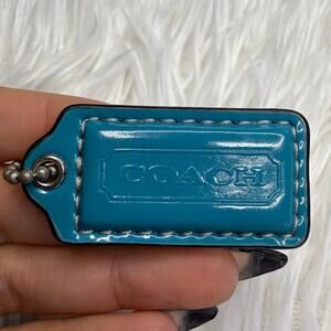 1.5" COACH Blue Fob Bag Charm Hang tag Hangtag